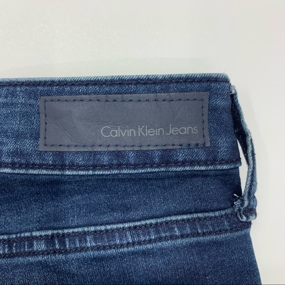 Calvin Klein Jeans City Short Dark Wash Blue Denim Bermuda Jean Shorts Size 6 - Picture 9 of 14
